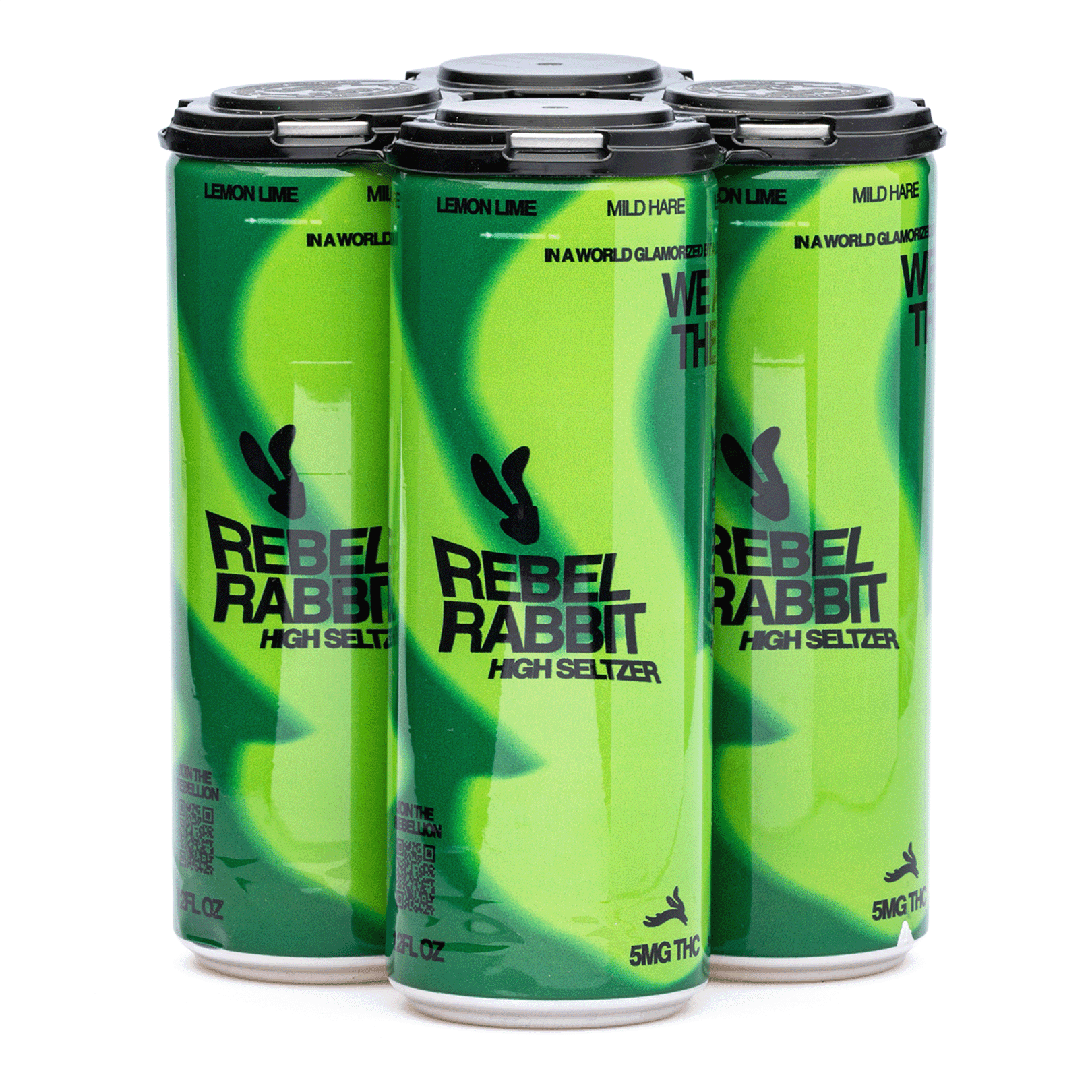 Rebel Rabbit Mild Hare Delta 9 Seltzer 4 Pack - Lemon Lime (20 mg Total Delta 9 THC) - Pack Front