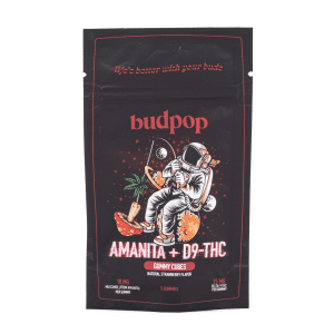 Budpop Amanita Muscaria Mushroom + Delta 9 Gummies (5 Count) - Bag Front