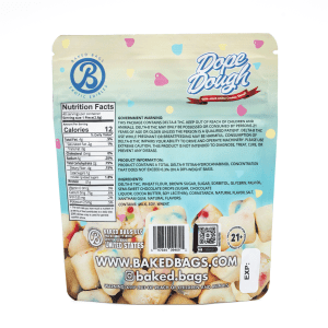 Baked Bags Delta 8 THC Dope Dough - Birthday Cake (1000 mg Total Delta 8 THC) - Bag Back