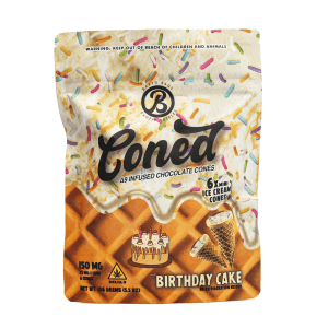 Baked Bags Delta 9 THC Coned - Birthday Cake (150 mg Total Delta 9 THC) - Bag Front