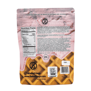 Baked Bags Delta 9 THC Coned - Strawberry Shortcake (150 mg Total Delta 9 THC) - Bag Back