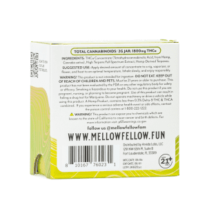 Mellow Fellow THCa Budder - Bandz (2 Gram) - Box Back
