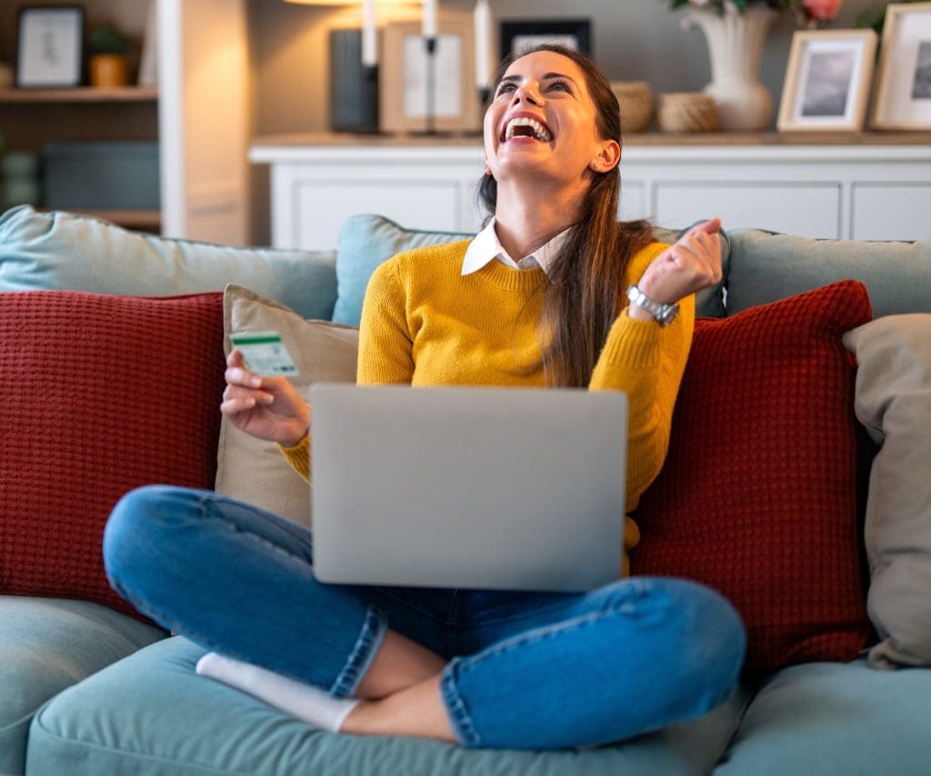 woman enjoying online shopping