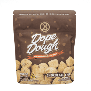 Baked Bags Delta 9 THC Dope Dough - Chocolate Chip (200 mg Total Delta 9 THC) - Bag Front