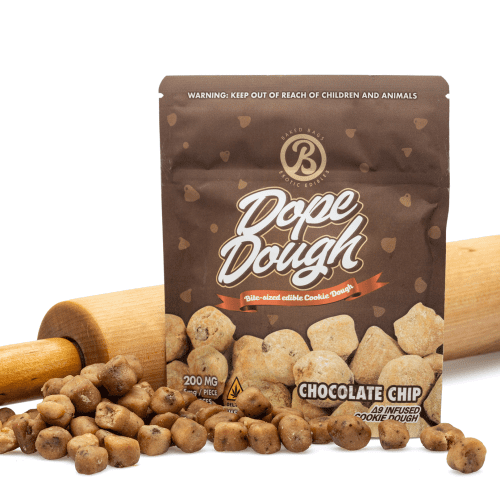 Baked Bags Delta 9 THC Dope Dough - Chocolate Chip (200 mg Total Delta 9 THC) - Combo