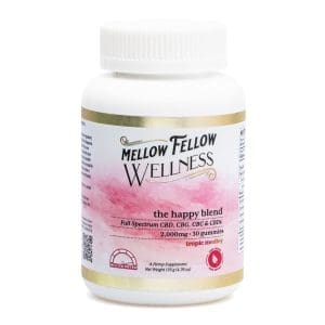 Mellow Fellow Wellness Gummies - Happy Blend - Tropic Medley (2000 mg Total Cannabinoids) - jar front
