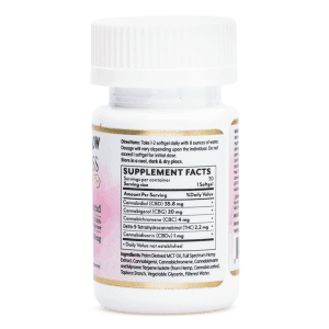 Mellow Fellow Wellness Softgel Capsules - Happy Blend (2000 mg Total Cannabinoids) - Bottle Back