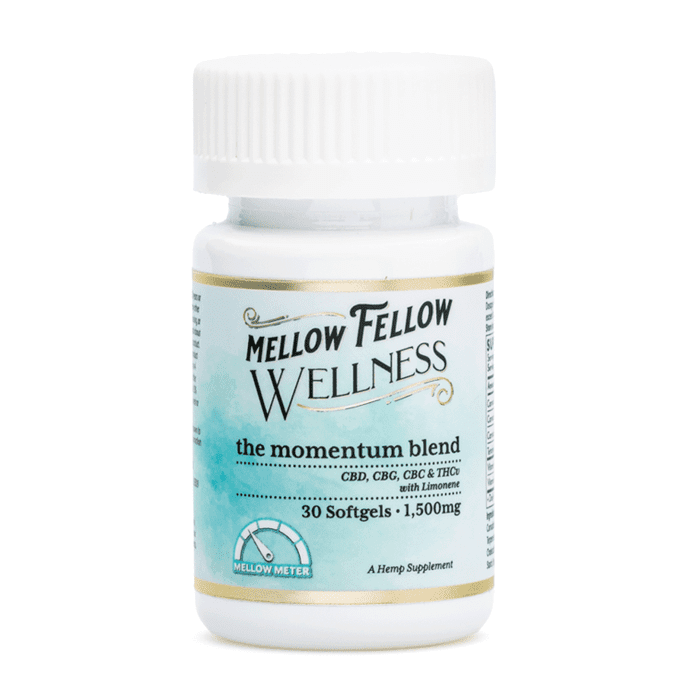 Mellow Fellow Wellness Softgel Capsules - Energy Blend (1500 mg Total Cannabinoids) - Bottle Front