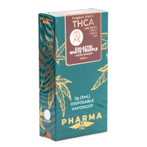 PharmaTHC Project Alpha THCa Live Resin Disposable - Galactic White Truffle (3 gram) - Box Front