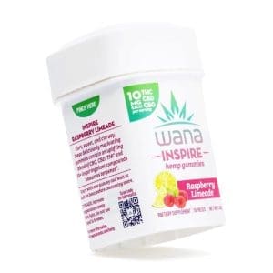 Wana Inspire Gummies - Raspberry Limeade (300 mg Total Cannabinoids) - Jar Front