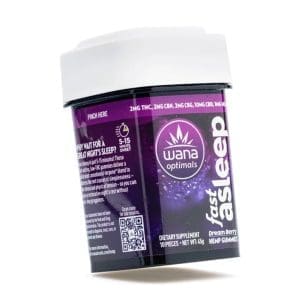 Wana Optimals Fast Asleep Gummies (160 Total Cannabinoids) - Jar Front