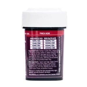 Wana Optimals Stay Asleep Gummies (350 Total Cannabinoids) - Jar Back