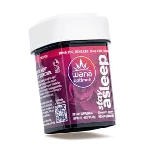 Wana Optimals Stay Asleep Gummies (350 Total Cannabinoids) - Jar Front
