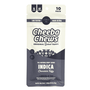 Cheeba Chews Delta 9 Chocolate Taffy - Indica (100 mg Delta 9 THC Total) - Bag Front