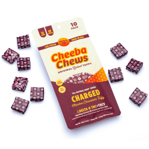 Cheeba Chews Delta 9 and THCv Mocha Chocolate Taffy - Charged (50 mg Total Cannabinoids) - Combo