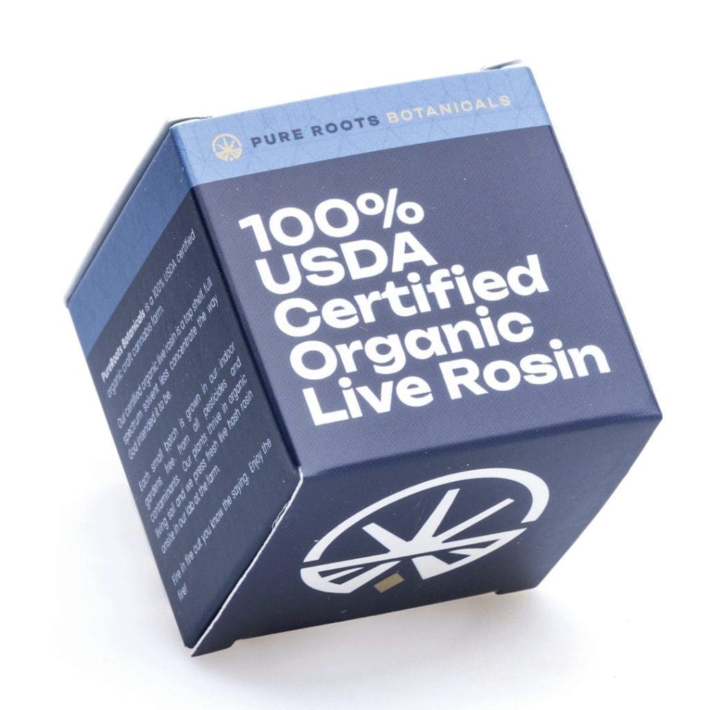 Pure Roots Botanicals THCa Live Rosin Concentrate - Monkey Breath (1 gram) - Box Front