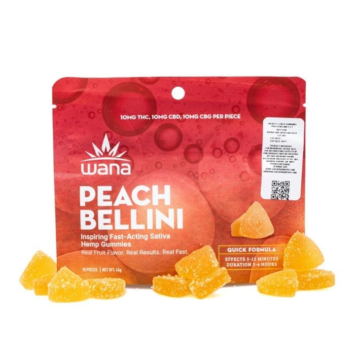 Wana Quick Inspire Gummies – Peach Bellini (300 mg Total Cannabinoids) - combo
