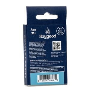 Haygood Artisan THCa Live Resin Cartridge - Space Candy Indica (1 gram) - box back