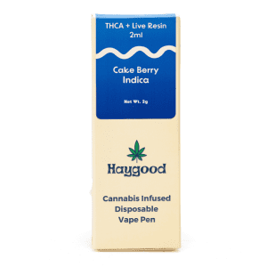 Haygood THCa and Live Resin Disposable Vape - Cake Berry Indica (2 gram) - box front