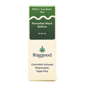 Haygood THCa and Live Resin Disposable Vape - Hawaiian Haze Sativa (2 gram) - box front