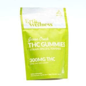 Erth Wellness THC Live Resin Gummies - Green Crack - Bag Front