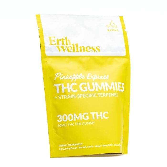 Erth Wellness THC Live Resin Gummies - Pineapple Express - Bag Front