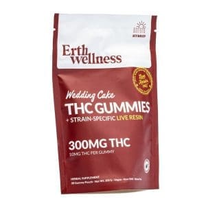 Erth Wellness THC Live Resin Gummies - Wedding Cake - Bag Front