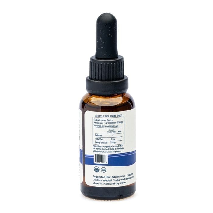 Haygood Delta 8 Tincture - Blue Lavender - bottle back