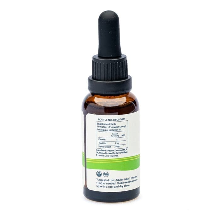 Haygood Delta 8 Tincture - Lemon Lime - bottle back