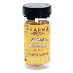 PharmaTHC Delta 9 THC All Natural Gummies - Pineapple Paradise - Jar Front