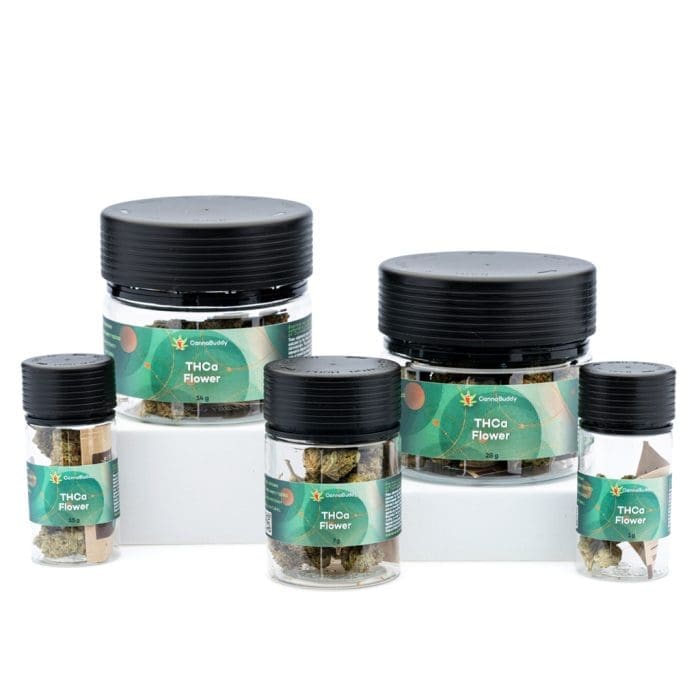 THCa Flower Green Crack - Jars Group Shot