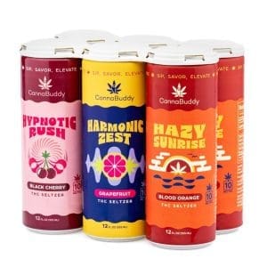 CannaBuddy Delta 9 THC Seltzer 6 Pack - Variety - Pack Front