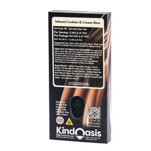 Kind Oasis Delta 9 THC Cookies & Cream Chocolate Bar - Box Back.jpg