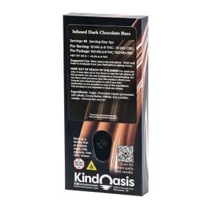 Kind Oasis Delta 9 THC and CBD Dark Chocolate Bar - Box Back.jpg