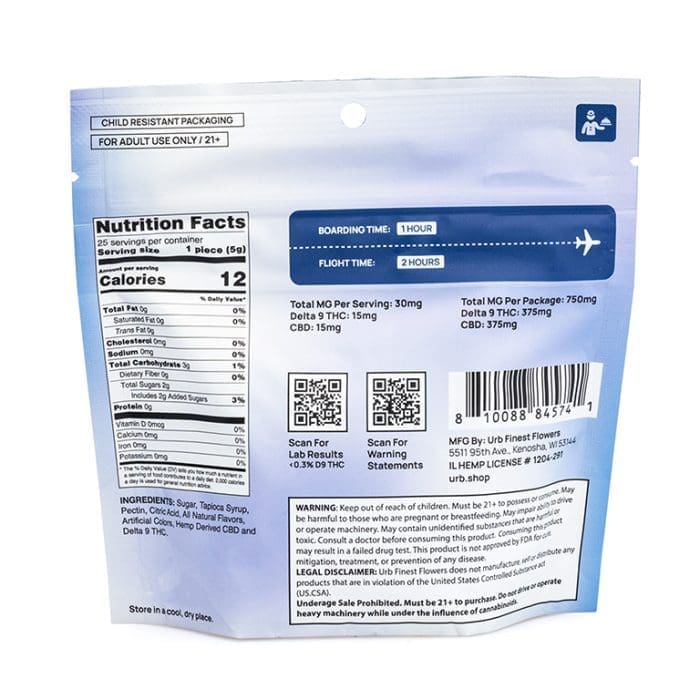Urb Delta 9 and CBD Gummies - Blueberry Pomegranate - Image 3