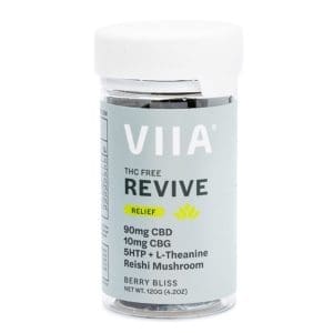 VIIA CBD and CBG Revive Relief Gummies - THC Free - Jar Front