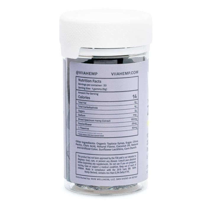 VIIA CBD and CBN Zen Sleep Gummies - THC Free - Jar Back