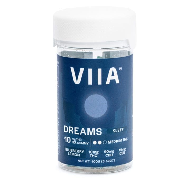 VIIA Delta 9 CBD CBN Dreams Sleep Gummies - 10 mg THC - Jar Front
