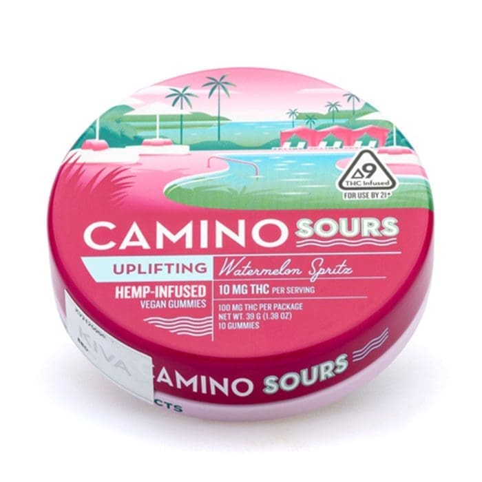 Camino Sours Delta 9 THC Uplifting Gummies - Watermelon Spritz - Can Front