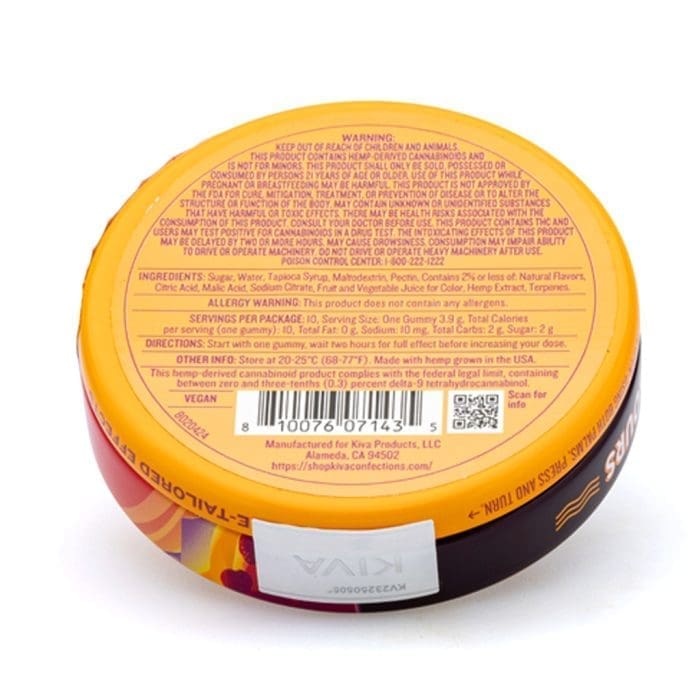 Camino Sours Delta 9 THC and CBD Balance Gummies - Orchard Peach - Can Back