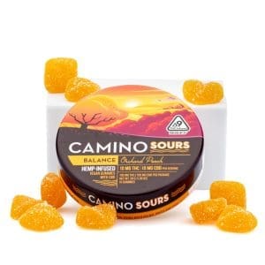 Camino Sours Delta 9 THC and CBD Balance Gummies - Orchard Peach - Combo