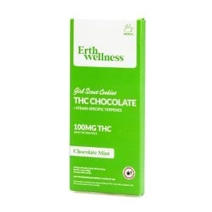 Erth Wellness Delta 9 THC Live Resin Chocolate Bar - Girl Scout Cookies Indica - box front
