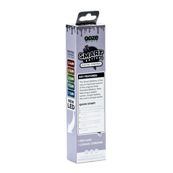 Ooze Smart Battery Vape Pen - Cosmic Chrome - box back