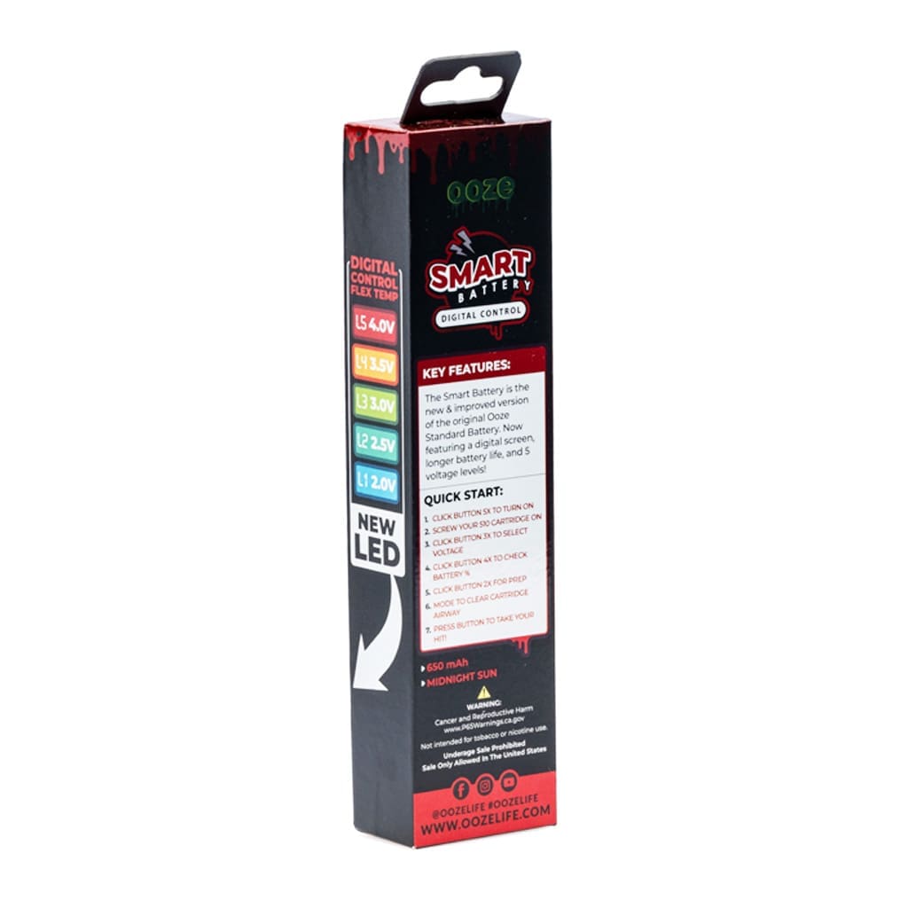 Ooze Smart Battery Vape Pen - Midnight Sun - box back