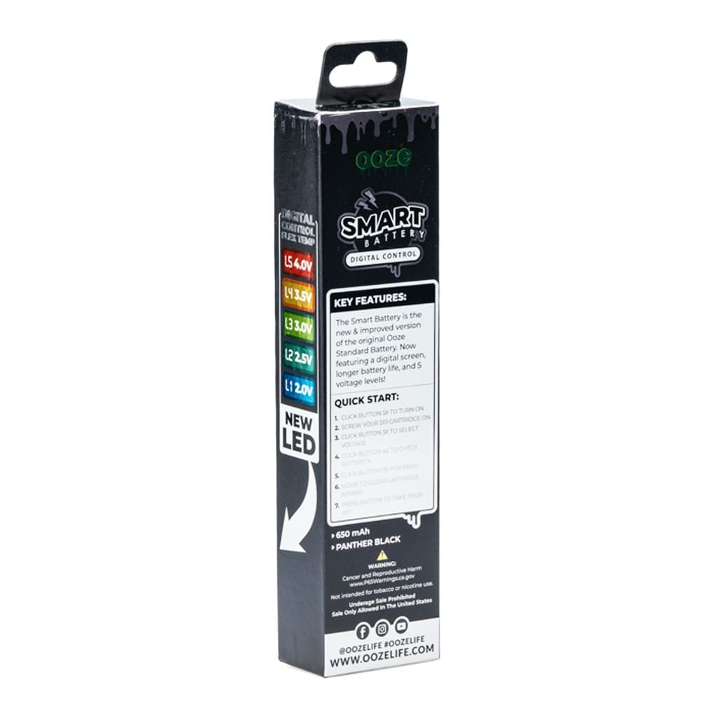 Ooze Smart Battery Vape Pen - Panther Black - box back