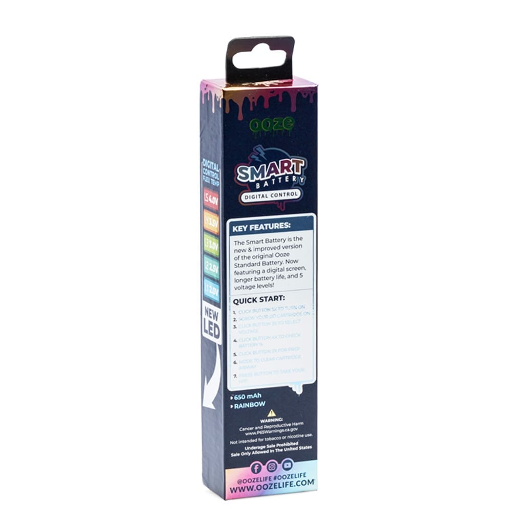 Ooze Smart Battery Vape Pen - Rainbow - box back