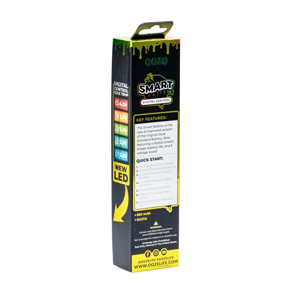 Ooze Smart Battery Vape Pen - Rasta - box back