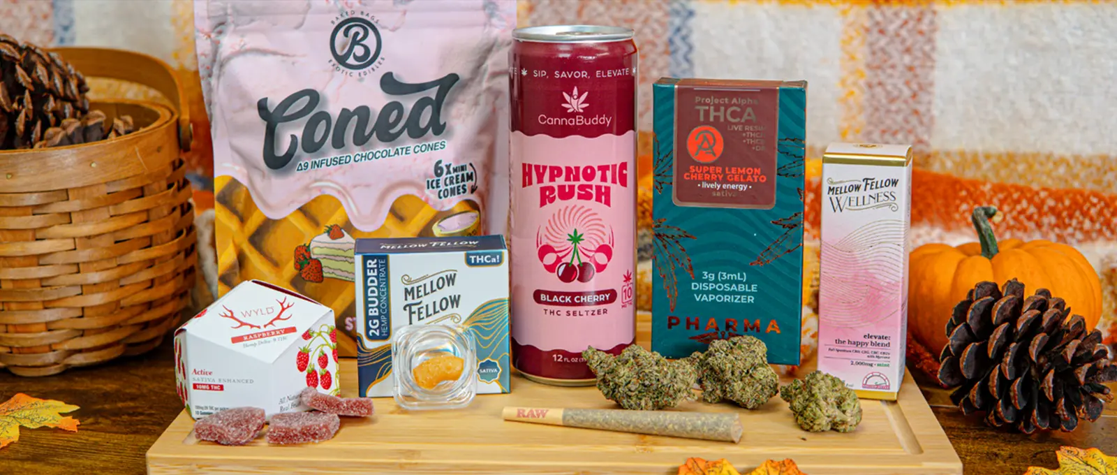 Fall Vibes, Fresh Finds A photo of a variety of cannabis products
