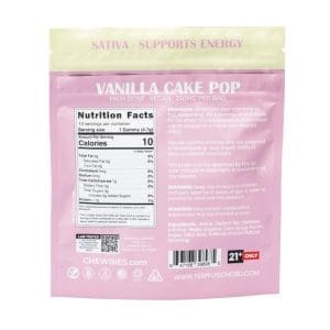 Chewbies Delta 9 THC Gummies - Vanilla Cake Pop Sativa - bag back
