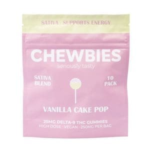 Chewbies Delta 9 THC Gummies - Vanilla Cake Pop Sativa - bag front